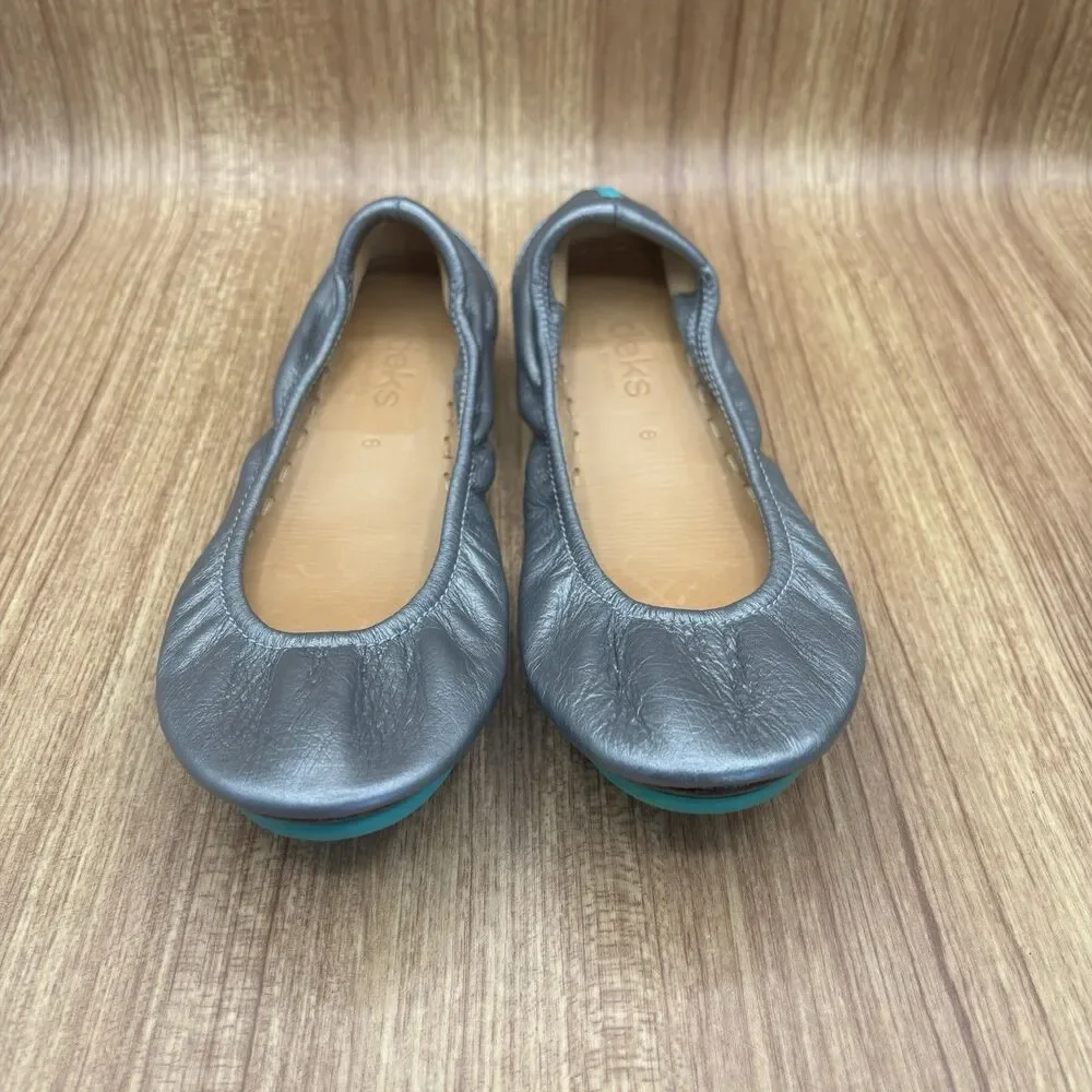 Tieks by Gavrieli Womens Size 6 Foldable Ballet Flats Metallic‎ Pewter